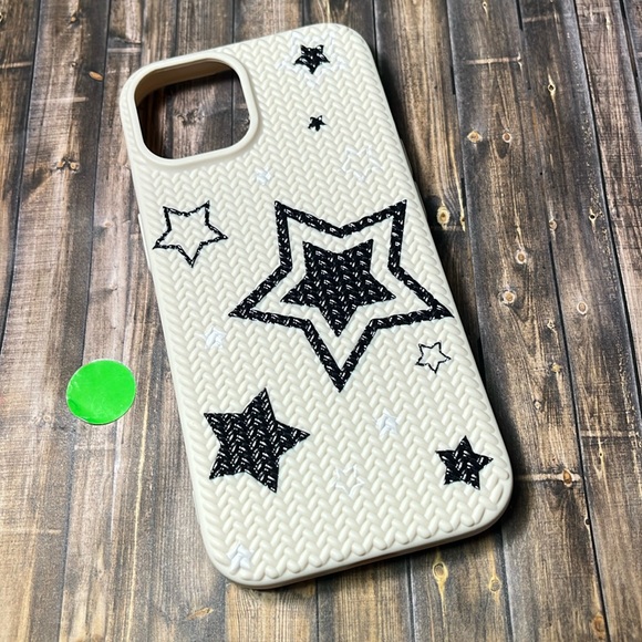5for$10 Textured iPhone 15 Phone Case Braid Shockproof Phone Case Black Star - Picture 2 of 10